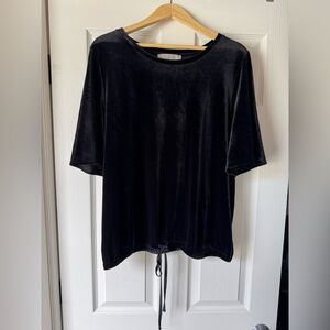 Loft Black Velvet Women's Top - size L